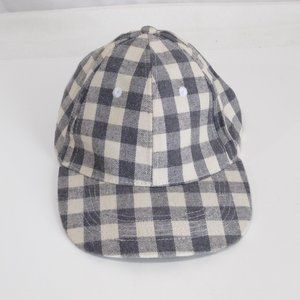 COCUS POCUS Buffalo Check Baseball Cap Hat in Gray/White Plaid Like New